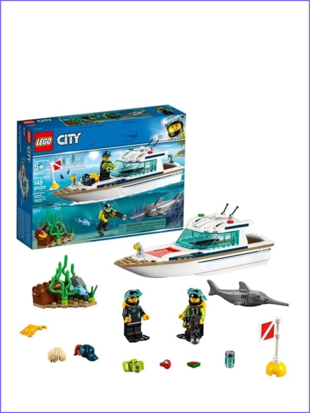 Lego  City Diving Yacht 60221 Building Kit  New In Box